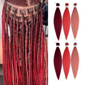 Pre-Stretched Braiding Hair Pink Braiding Hair Extensions 26 Inch 6 Packs Hot Wa